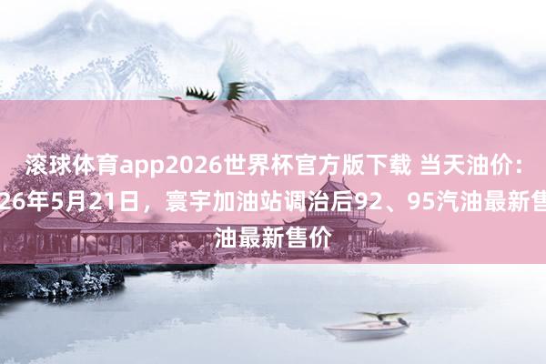 滚球体育app2026世界杯官方版下载 当天油价：2026年5月21日，寰宇加油站调治后92、95汽油最新售价