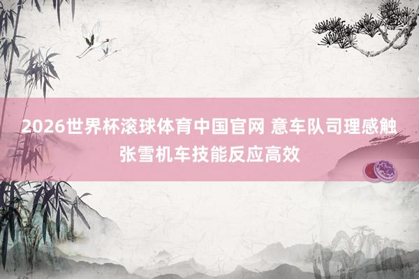 2026世界杯滚球体育中国官网 意车队司理感触张雪机车技能反应高效