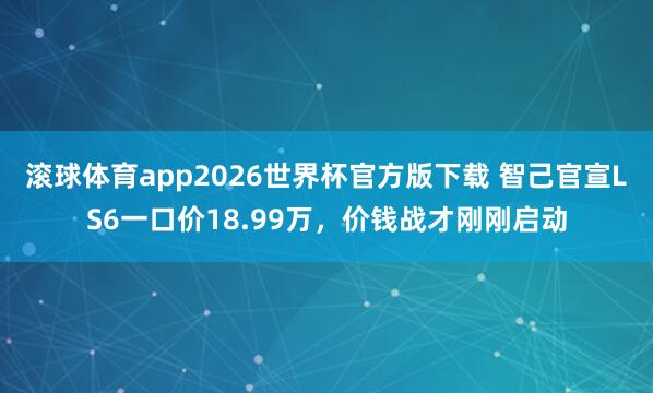 滚球体育app2026世界杯官方版下载 智己官宣LS6一口价18.99万，价钱战才刚刚启动