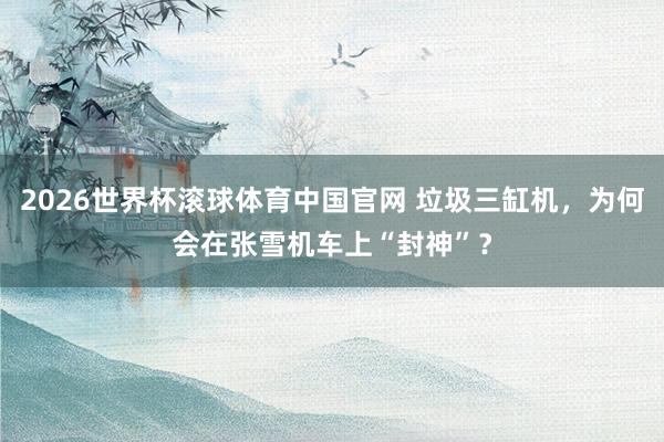 2026世界杯滚球体育中国官网 垃圾三缸机，为何会在张雪机车上“封神”？