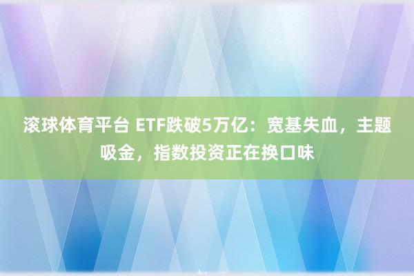 滚球体育平台 ETF跌破5万亿：宽基失血，主题吸金，指数投资正在换口味