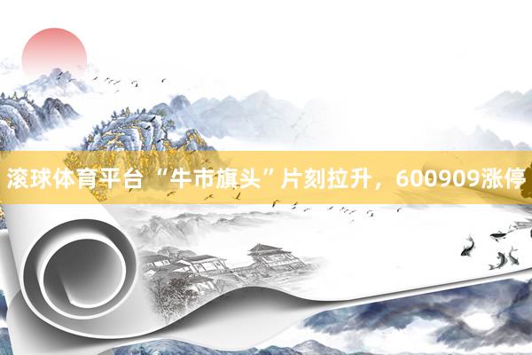 滚球体育平台 “牛市旗头”片刻拉升，600909涨停
