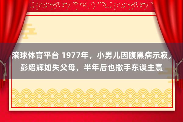 滚球体育平台 1977年，小男儿因腹黑病示寂，彭绍辉如失父母，半年后也撒手东谈主寰