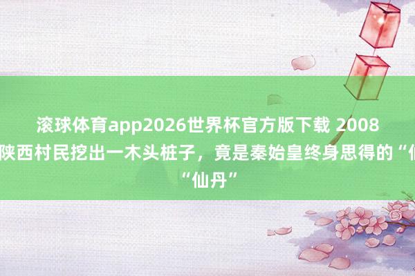 滚球体育app2026世界杯官方版下载 2008年，陕西村民挖出一木头桩子，竟是秦始皇终身思得的“仙丹”