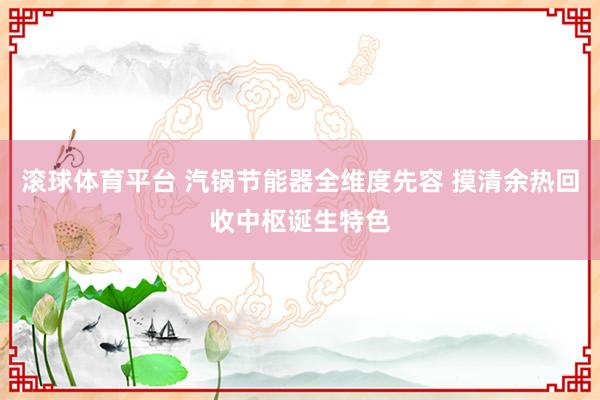 滚球体育平台 汽锅节能器全维度先容 摸清余热回收中枢诞生特色