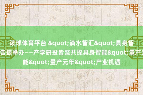 滚球体育平台 "滴水智汇"具身智能专题研讨会在临港告捷举办——产学研投皆聚共探具身智能"量产元年"产业机遇