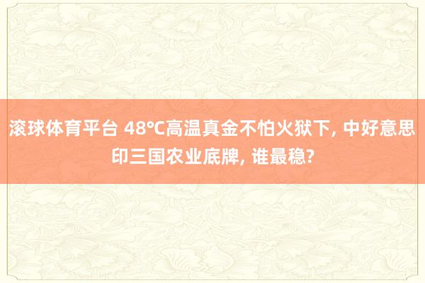 滚球体育平台 48℃高温真金不怕火狱下， 中好意思印三国农业底牌， 谁最稳?