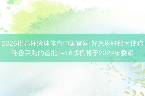 2026世界杯滚球体育中国官网 好意思驻秘大使称秘鲁采购的首批F-16战机将于2029年委派