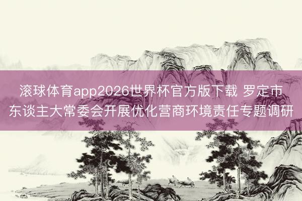 滚球体育app2026世界杯官方版下载 罗定市东谈主大常委会开展优化营商环境责任专题调研