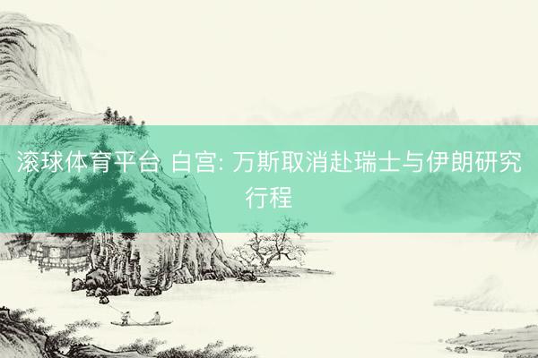 滚球体育平台 白宫: 万斯取消赴瑞士与伊朗研究行程