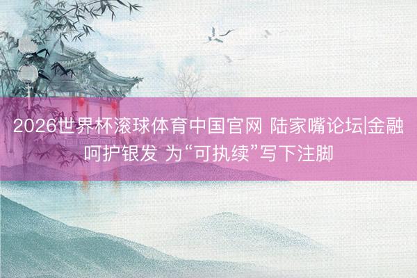 2026世界杯滚球体育中国官网 陆家嘴论坛|金融呵护银发 为“可执续”写下注脚
