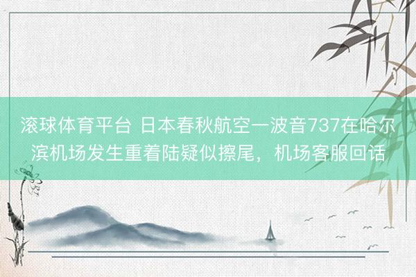 滚球体育平台 日本春秋航空一波音737在哈尔滨机场发生重着陆疑似擦尾,机场客服回话